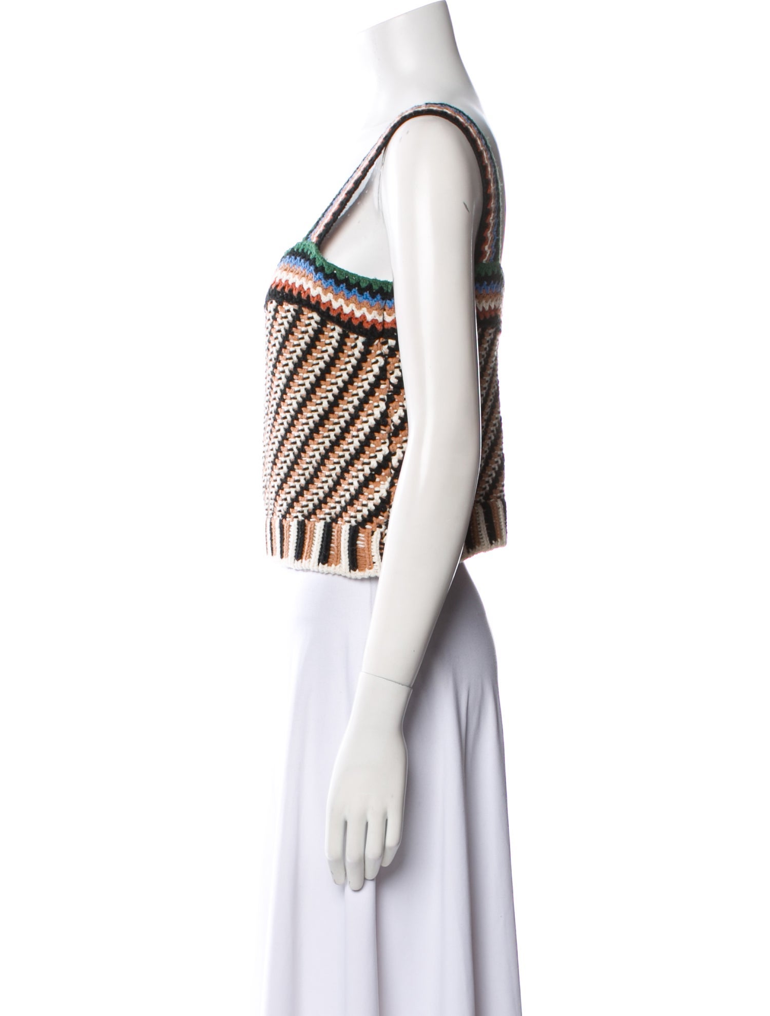 Veronica Beard Striped Square Neckline Sweater